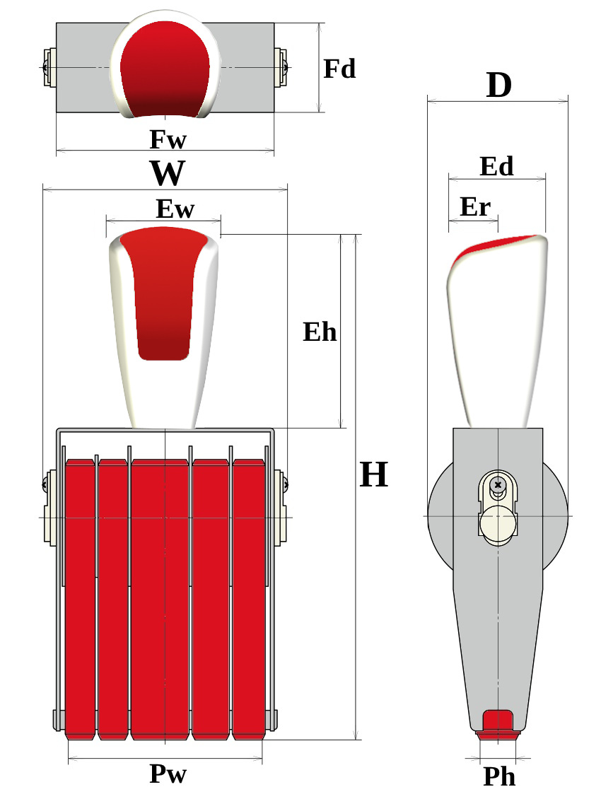 リピスター回転印欧文日付の図面　ゴシック体・６号