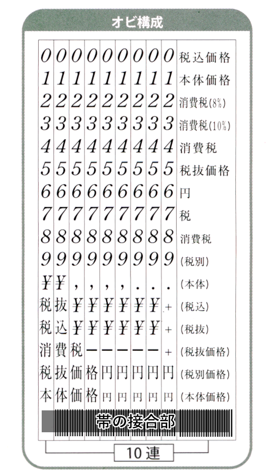 消費税表示用10連 帯捺印内容